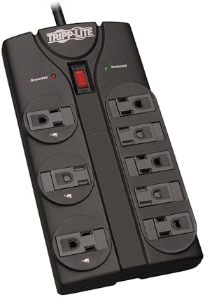 Tripp Lite TLP808B Black Flat Plug Surge Protector 8 Outlets